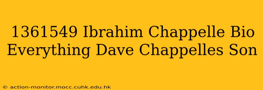 1361549 Ibrahim Chappelle Bio Everything Dave Chappelles Son