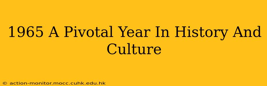 1965 A Pivotal Year In History And Culture