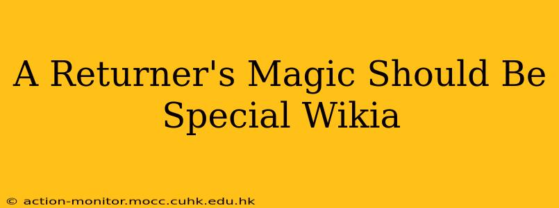 A Returner's Magic Should Be Special Wikia