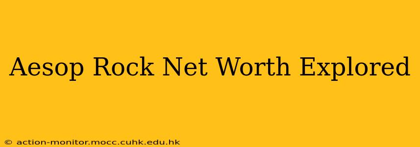 Aesop Rock Net Worth Explored