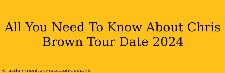 All You Need To Know About Chris Brown Tour Date 2024