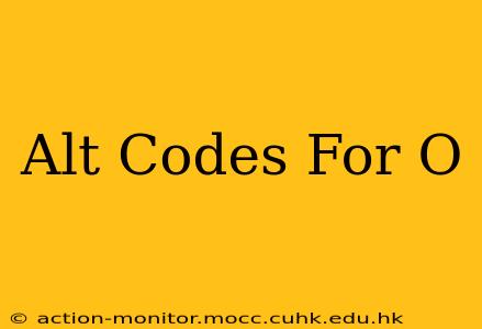 Alt Codes For O