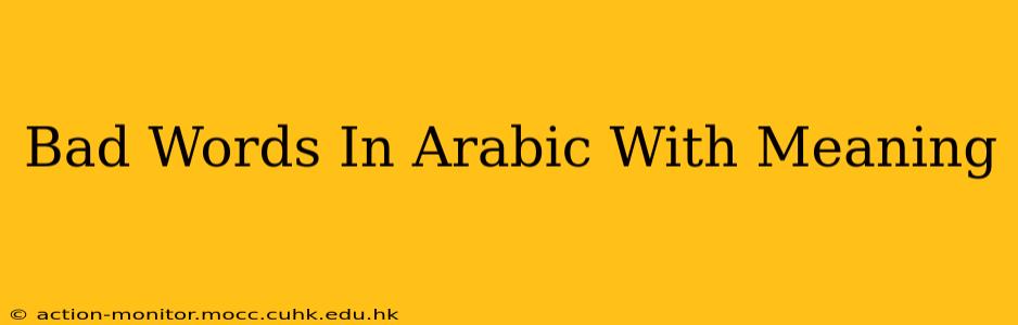 Bad Words In Arabic With Meaning