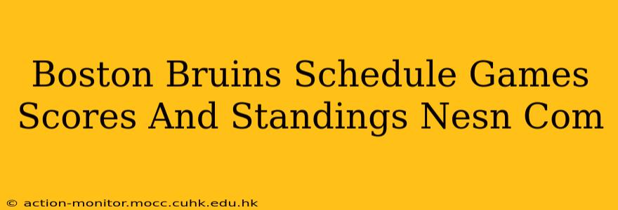 Boston Bruins Schedule Games Scores And Standings Nesn Com