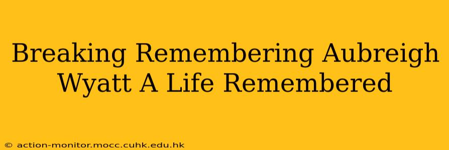 Breaking Remembering Aubreigh Wyatt A Life Remembered