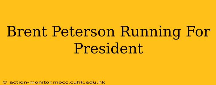 Brent Peterson Running For President