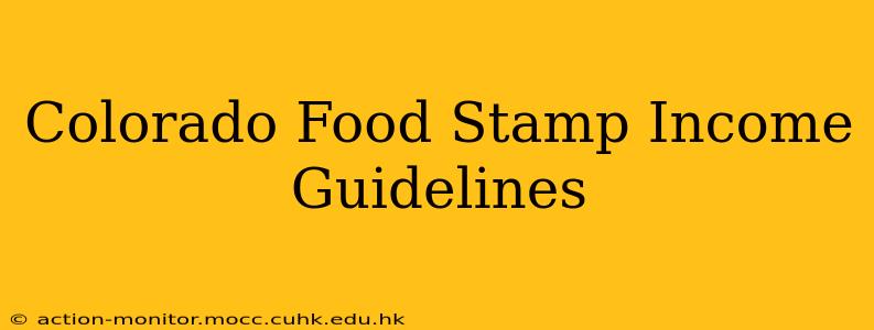 Colorado Food Stamp Income Guidelines