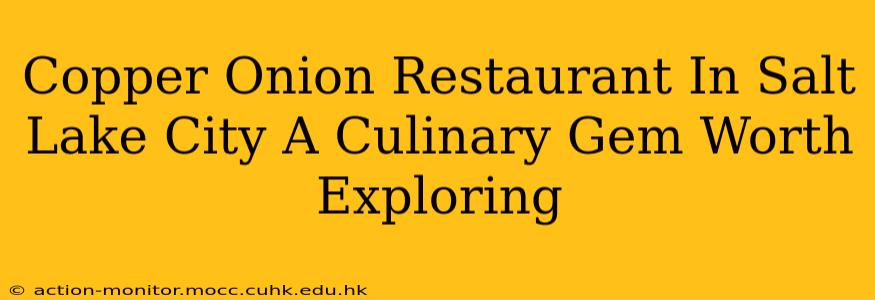 Copper Onion Restaurant In Salt Lake City A Culinary Gem Worth Exploring