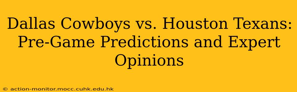 Dallas Cowboys vs. Houston Texans: Pre-Game Predictions and Expert Opinions
