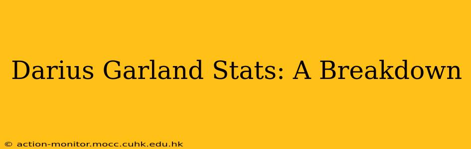 Darius Garland Stats: A Breakdown
