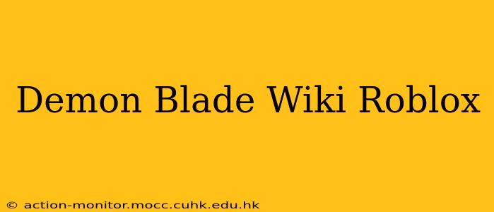 Demon Blade Wiki Roblox