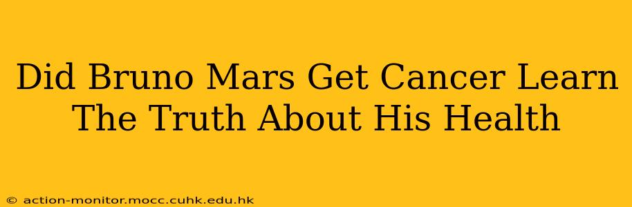 Did Bruno Mars Get Cancer Learn The Truth About His Health