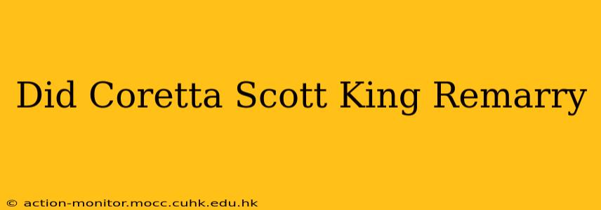 Did Coretta Scott King Remarry