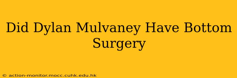 Did Dylan Mulvaney Have Bottom Surgery