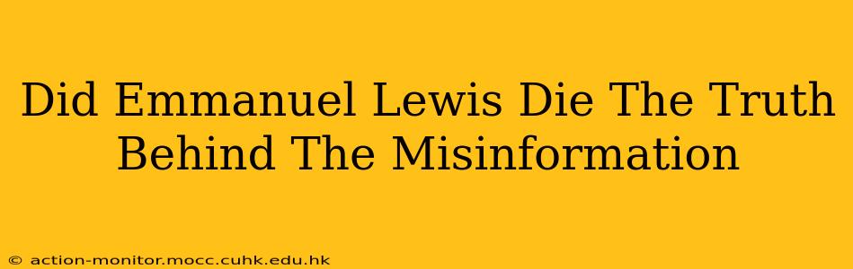 Did Emmanuel Lewis Die The Truth Behind The Misinformation