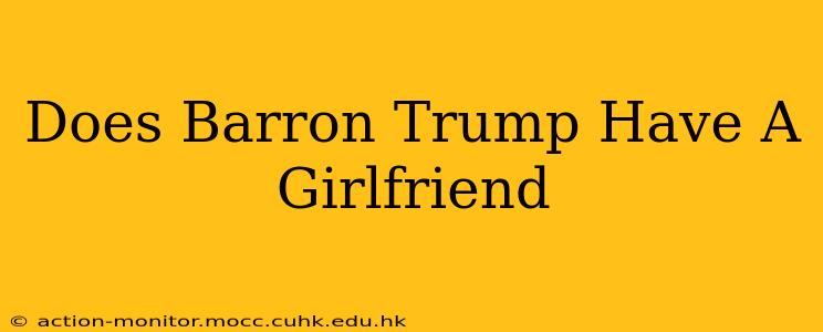 Does Barron Trump Have A Girlfriend
