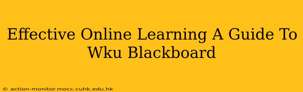 Effective Online Learning A Guide To Wku Blackboard