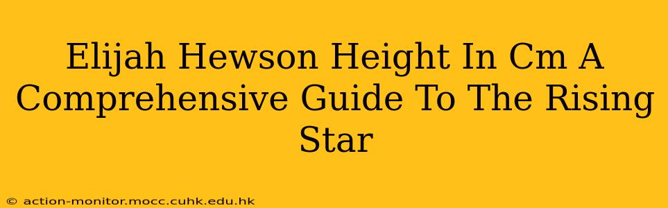 Elijah Hewson Height In Cm A Comprehensive Guide To The Rising Star