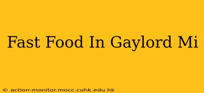 Fast Food In Gaylord Mi