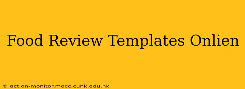 Food Review Templates Onlien