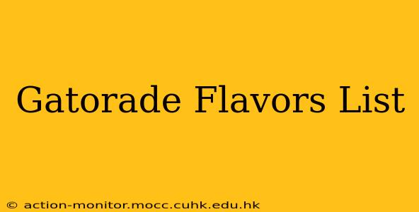 Gatorade Flavors List