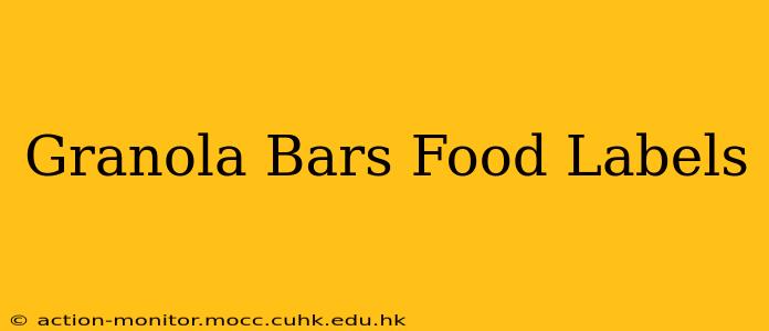 Granola Bars Food Labels