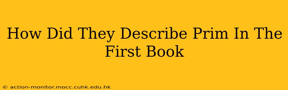 How Did They Describe Prim In The First Book