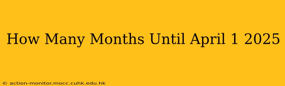 How Many Months Until April 1 2025