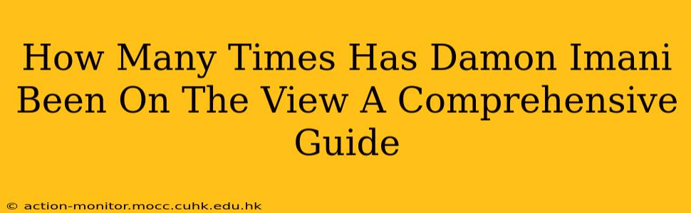 How Many Times Has Damon Imani Been On The View A Comprehensive Guide