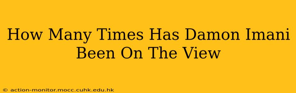 How Many Times Has Damon Imani Been On The View