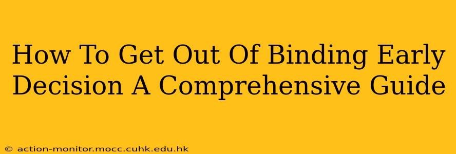 How To Get Out Of Binding Early Decision A Comprehensive Guide
