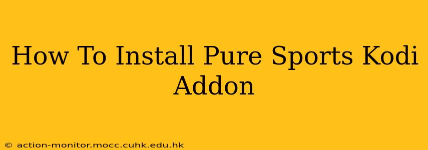 How To Install Pure Sports Kodi Addon