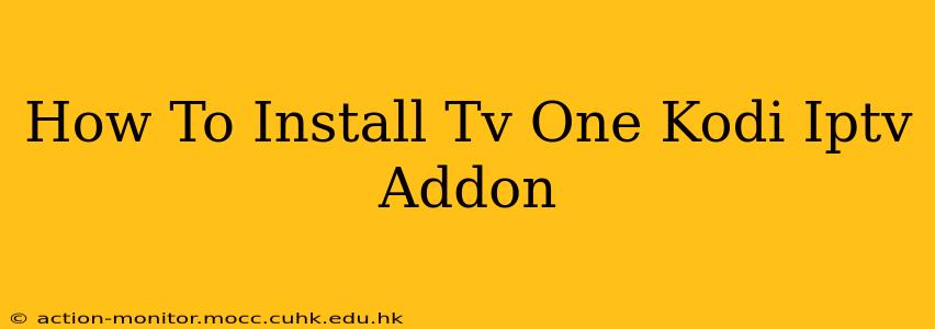 How To Install Tv One Kodi Iptv Addon