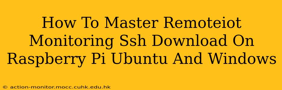 How To Master Remoteiot Monitoring Ssh Download On Raspberry Pi Ubuntu And Windows