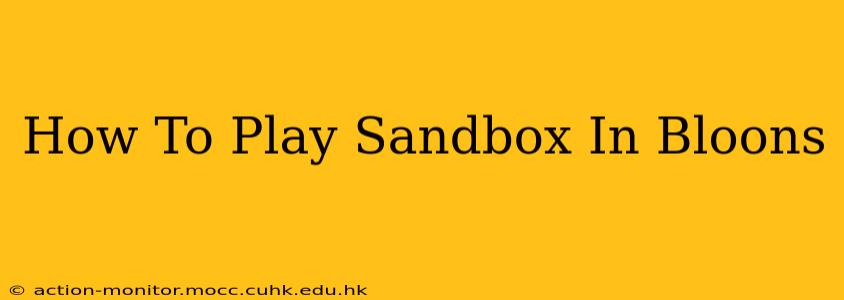 How To Play Sandbox In Bloons