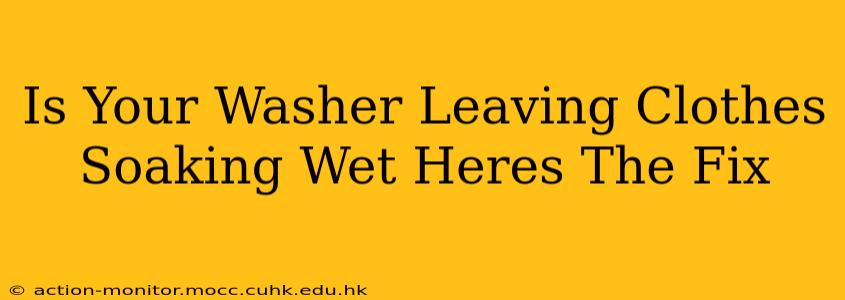 Is Your Washer Leaving Clothes Soaking Wet Heres The Fix