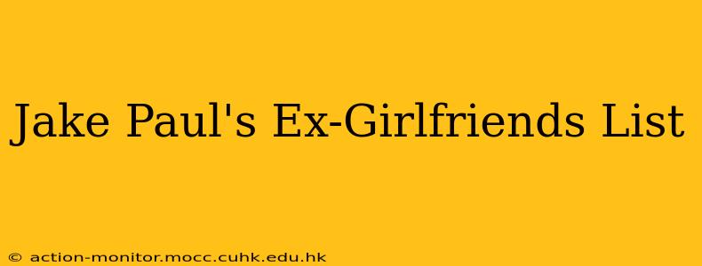 Jake Paul's Ex-Girlfriends List