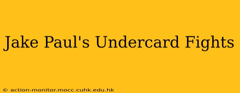 Jake Paul's Undercard Fights