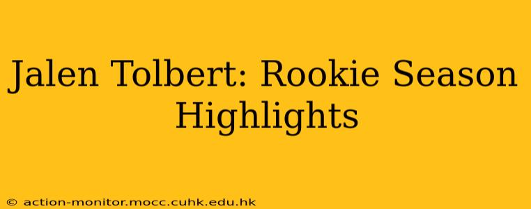Jalen Tolbert: Rookie Season Highlights