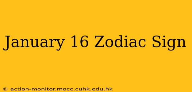 January 16 Zodiac Sign