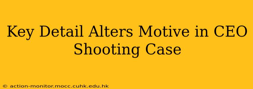Key Detail Alters Motive in CEO Shooting Case