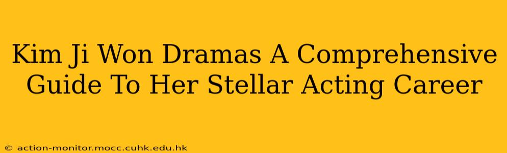 Kim Ji Won Dramas A Comprehensive Guide To Her Stellar Acting Career