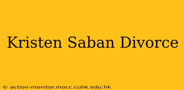 Kristen Saban Divorce