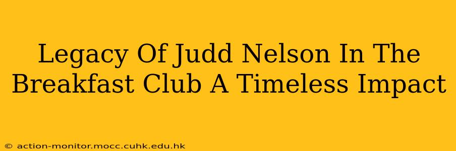 Legacy Of Judd Nelson In The Breakfast Club A Timeless Impact