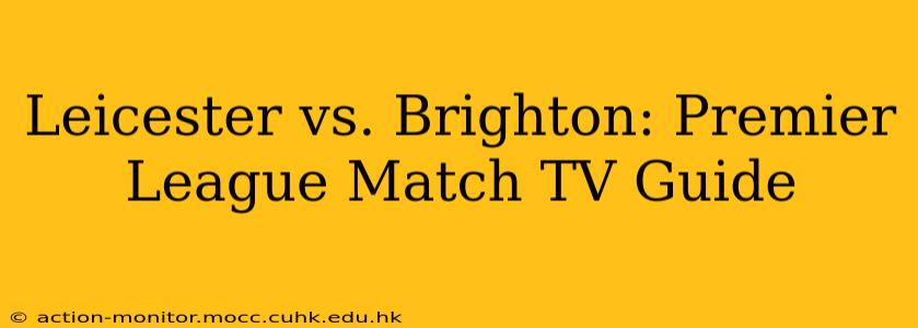 Leicester vs. Brighton: Premier League Match TV Guide