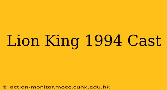 Lion King 1994 Cast
