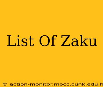 List Of Zaku