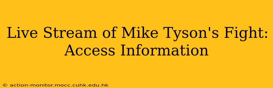Live Stream of Mike Tyson's Fight: Access Information