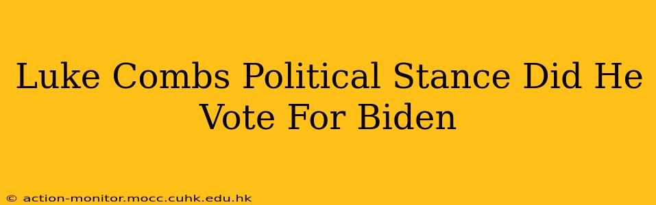 Luke Combs Political Stance Did He Vote For Biden