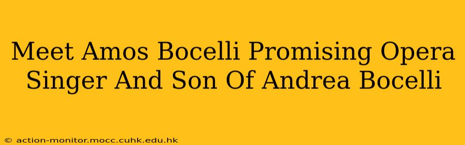 Meet Amos Bocelli Promising Opera Singer And Son Of Andrea Bocelli